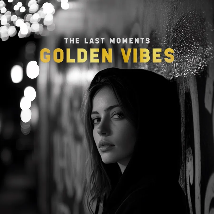 Portrét ženy se zlatými bokeh světly – cover Golden Vibes