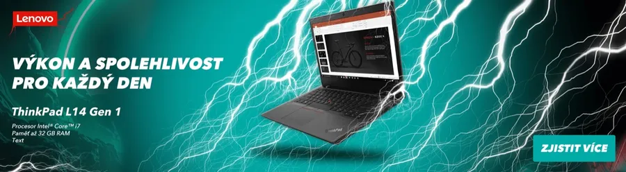 Reklamní banner na notebook Lenovo ThinkPad L14