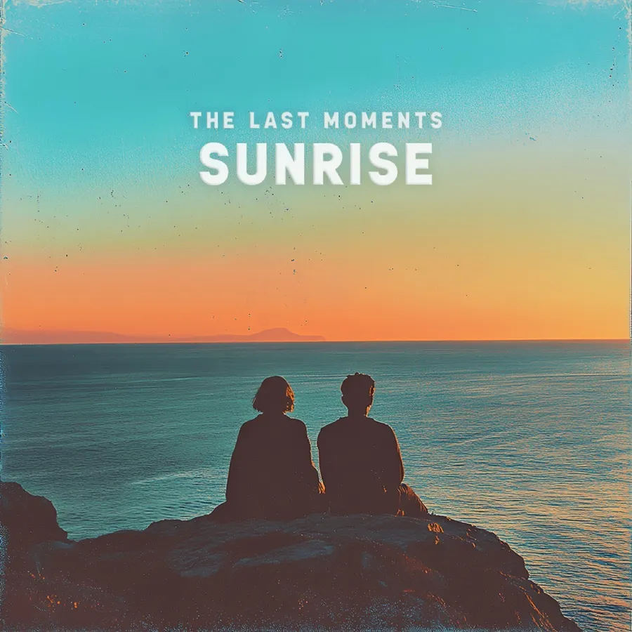 Dva lidé na útesu při východu slunce nad mořem – cover Sunrise